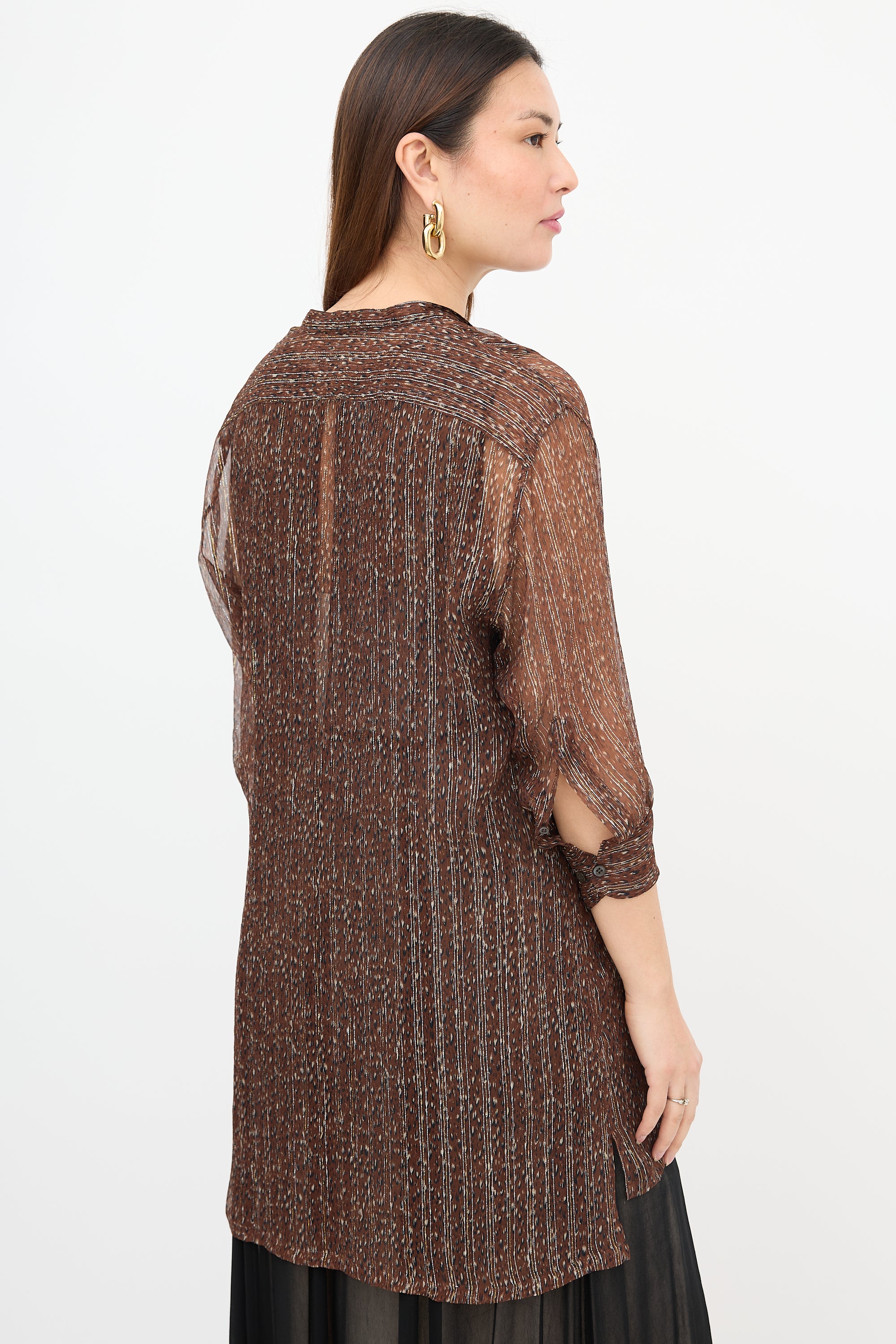 Dries Van Noten Sheer Printed Blouse