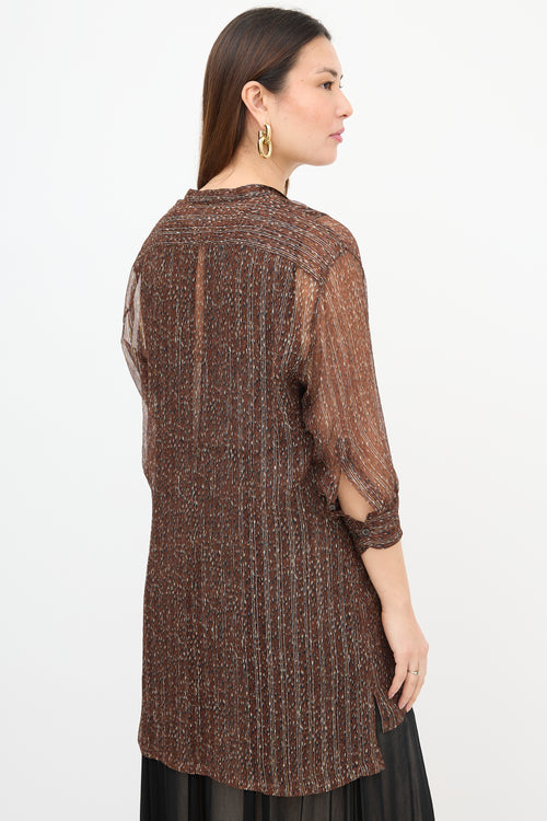 Dries Van Noten Sheer Printed Blouse