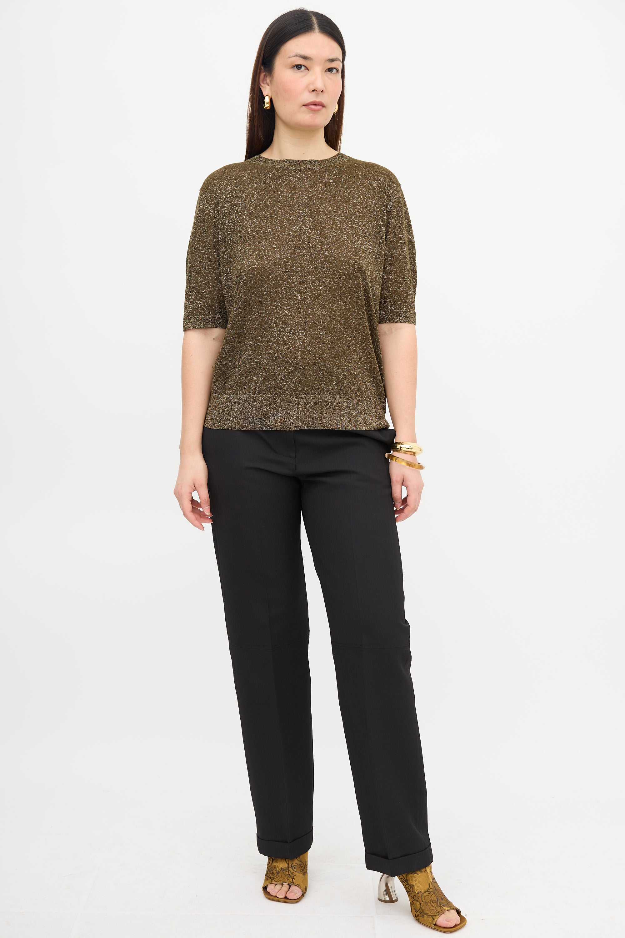 Dries Van Noten Metallic Knit Top