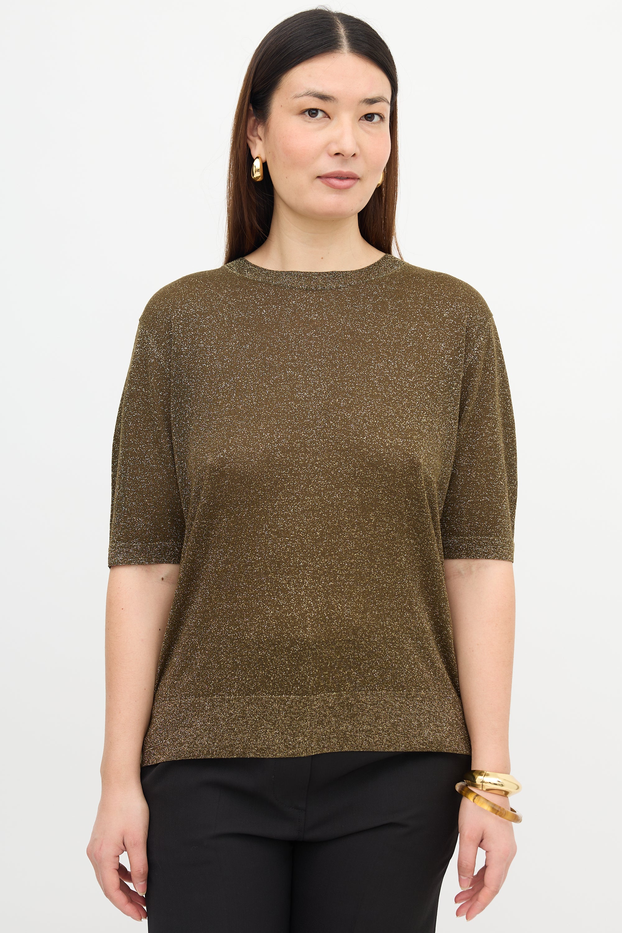 Dries Van Noten Metallic Knit Top