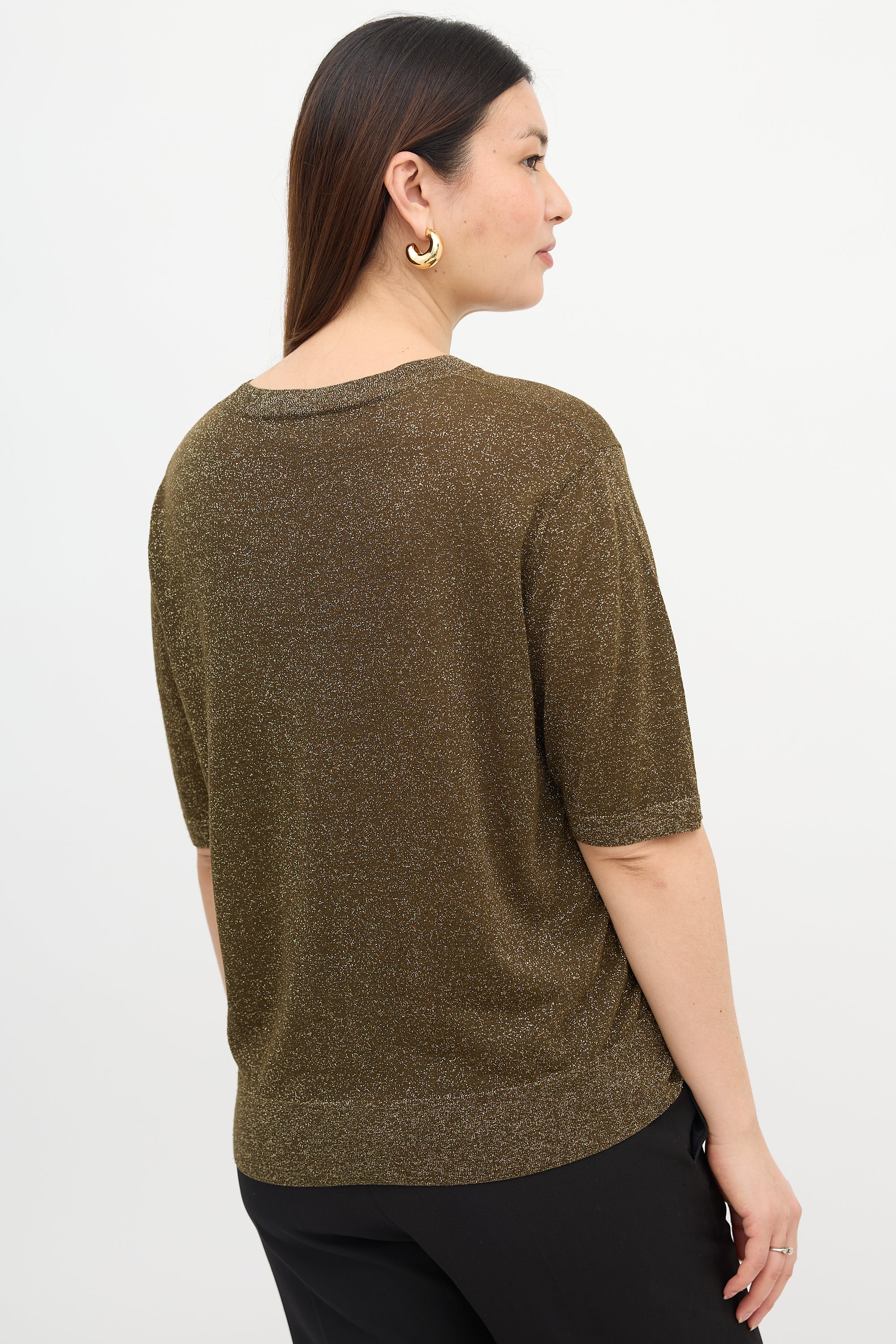 Dries Van Noten Metallic Knit Top