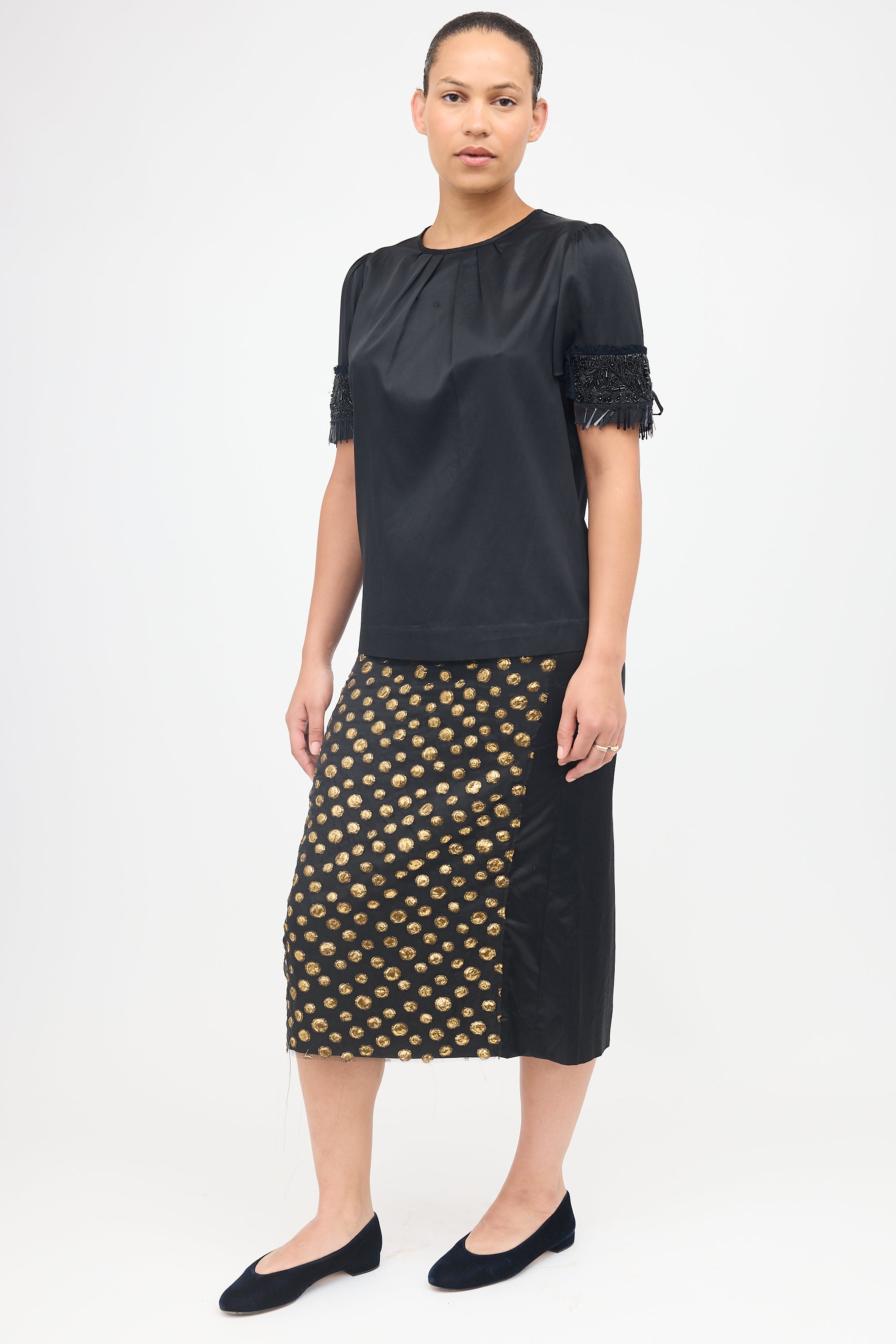 Dries Van Noten Brocade Polka Dot Skirt