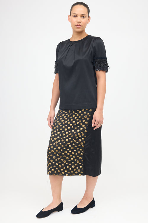 Dries Van Noten Brocade Polka Dot Skirt