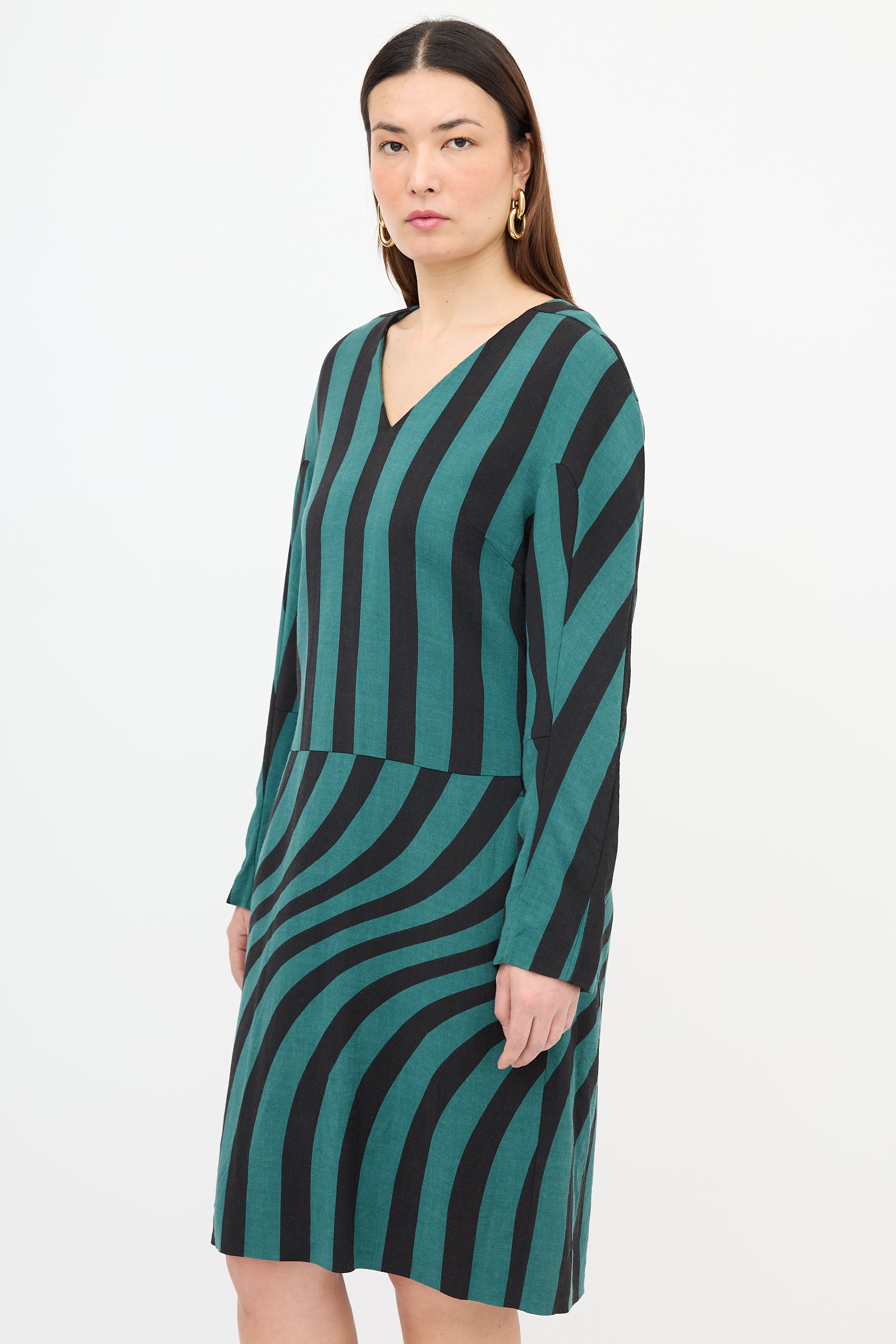 Dries Van Noten Warped Stripe Dress