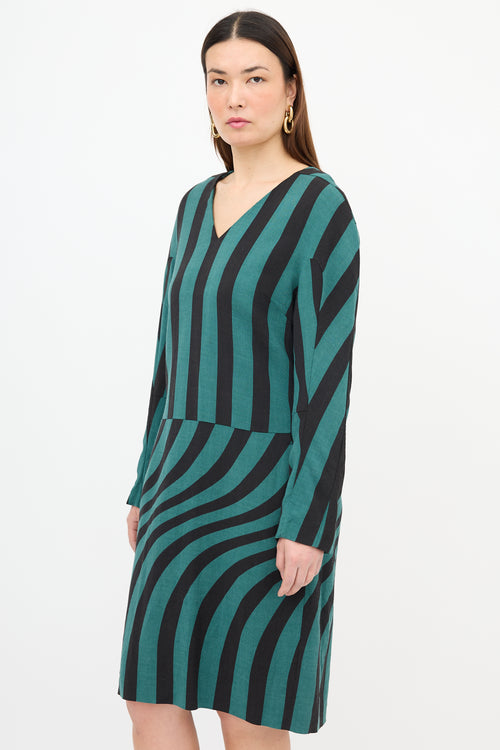 Dries Van Noten Warped Stripe Dress