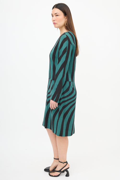 Dries Van Noten Warped Stripe Dress
