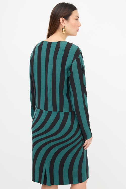 Dries Van Noten Warped Stripe Dress