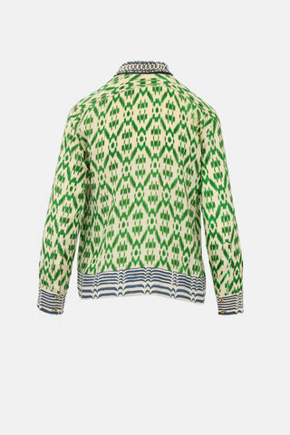 Dries Van Noten Silk Printed Embellished Blouse