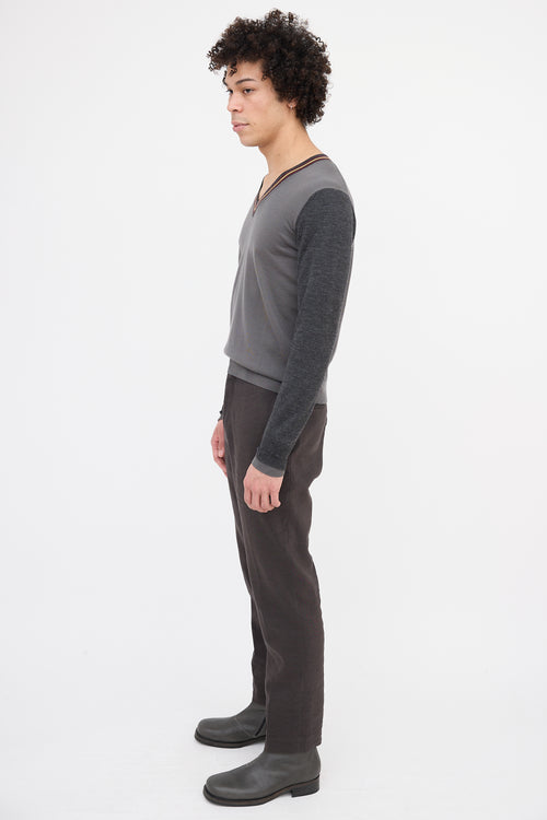 Dries Van Noten Wool Colour Block Sweater