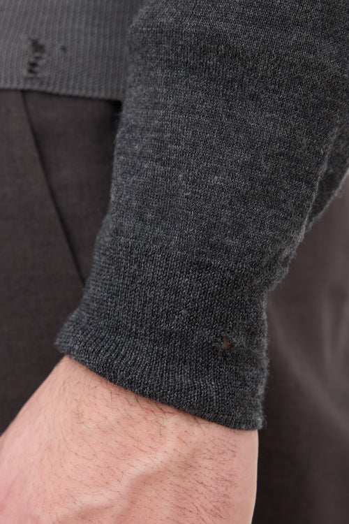 Dries Van Noten Wool Colour Block Sweater