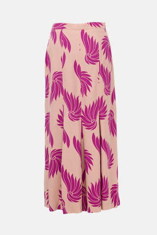 Dries Van Noten Crepe Printed Maxi Skirt