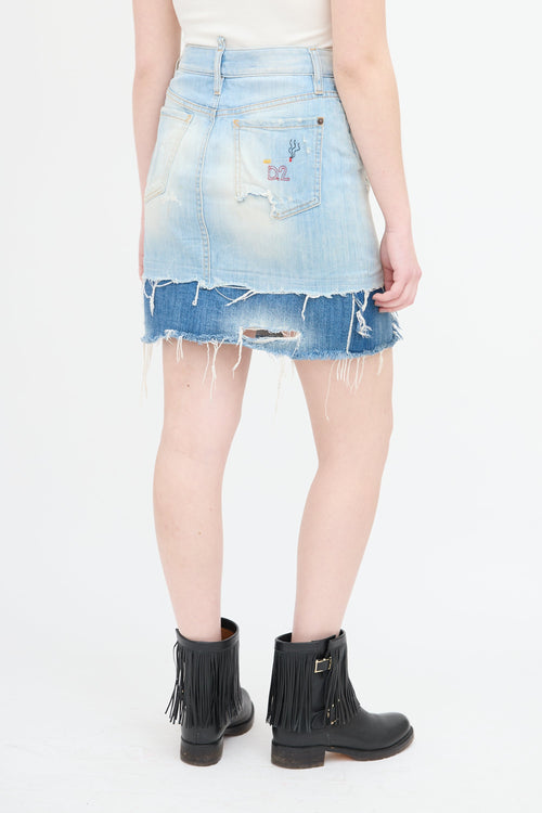 DSquared7 Embroidered Denim Skirt