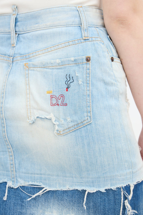 DSquared3 Embroidered Denim Skirt