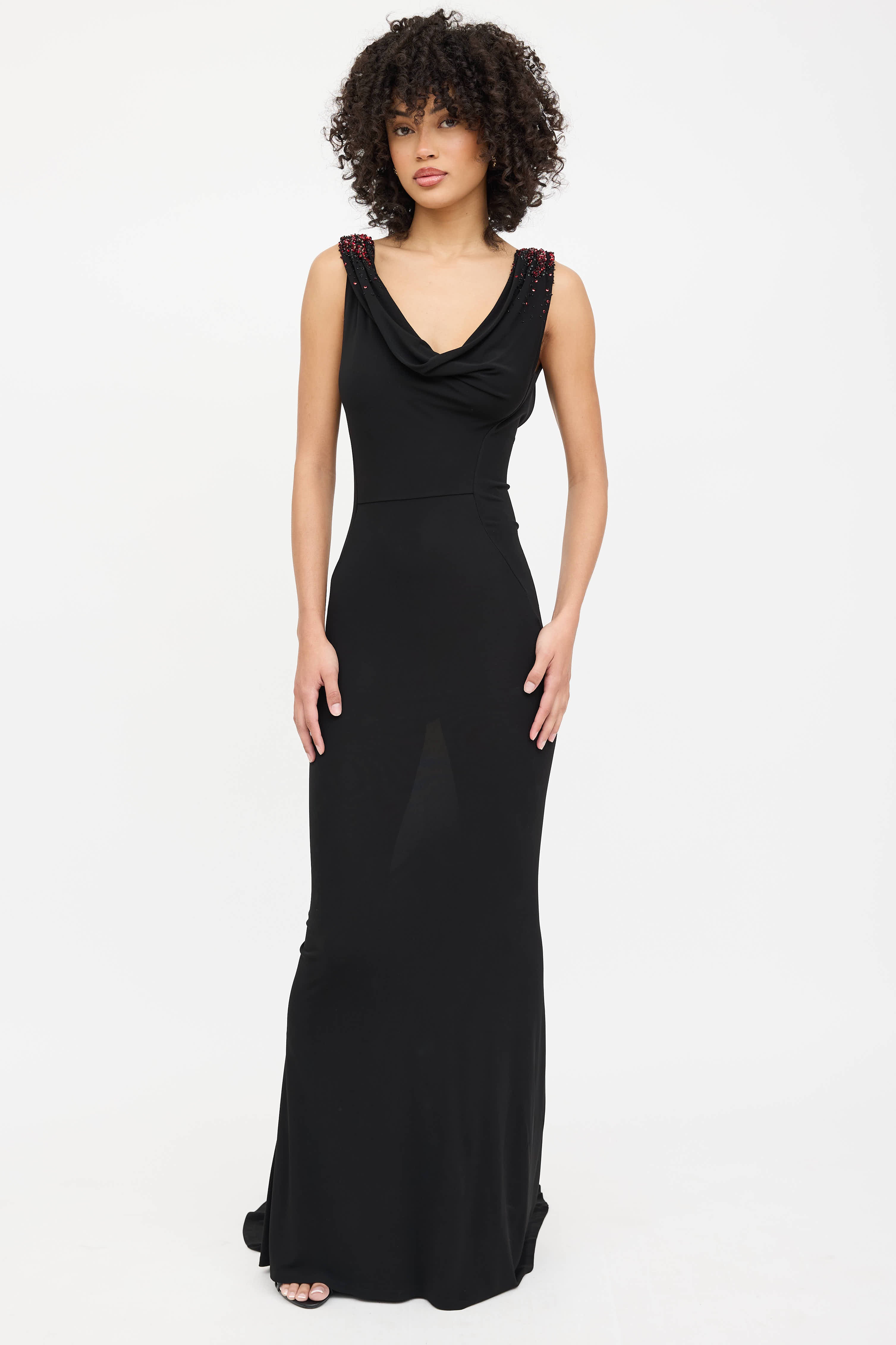 DSquared2 Beaded Jewel Cowl Dress