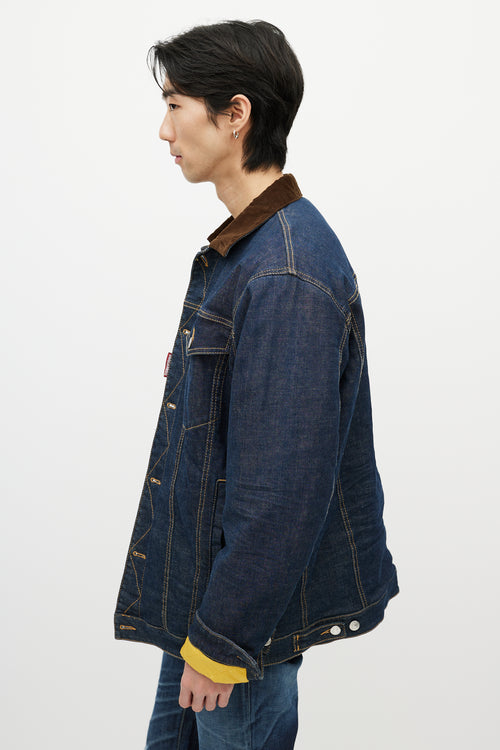 DSquared2 Blue & Brown Corduroy Denim Jacket