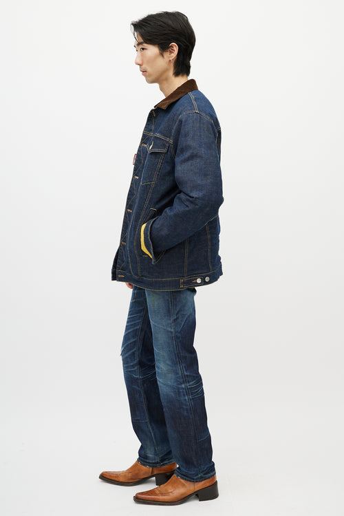 DSquared2 Blue & Brown Corduroy Denim Jacket