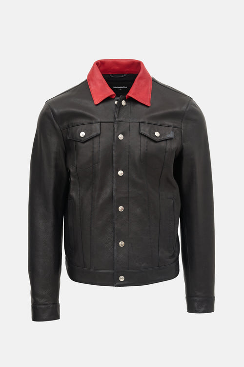 DSquared2 Leather Trucker Jacket