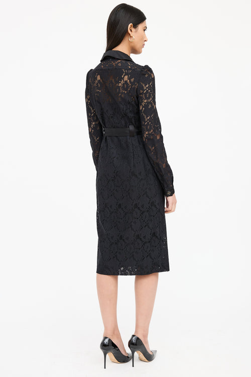 Dolce & Gabbana Belted Lace Midi Dress