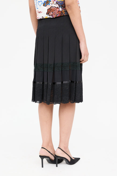Dolce & Gabbana Pleated Lace Midi Skirt