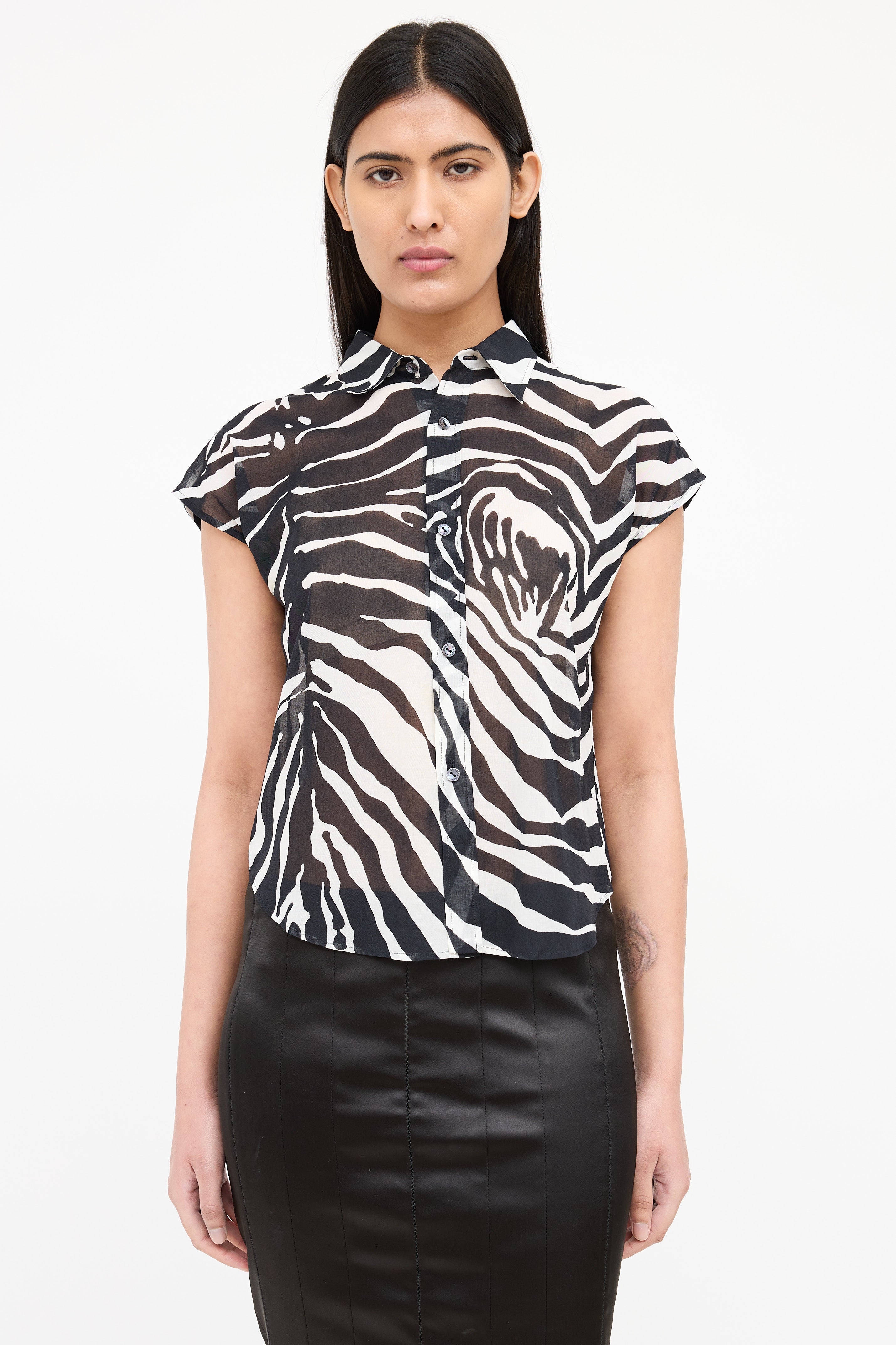 Dolce & Gabbana Printed Sheer  Blouse