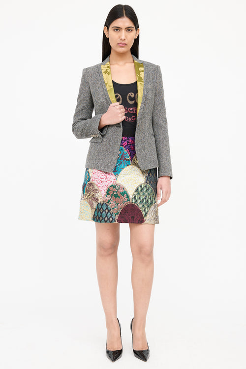 Dolce & Gabbana Wool Houndstooth Blazer