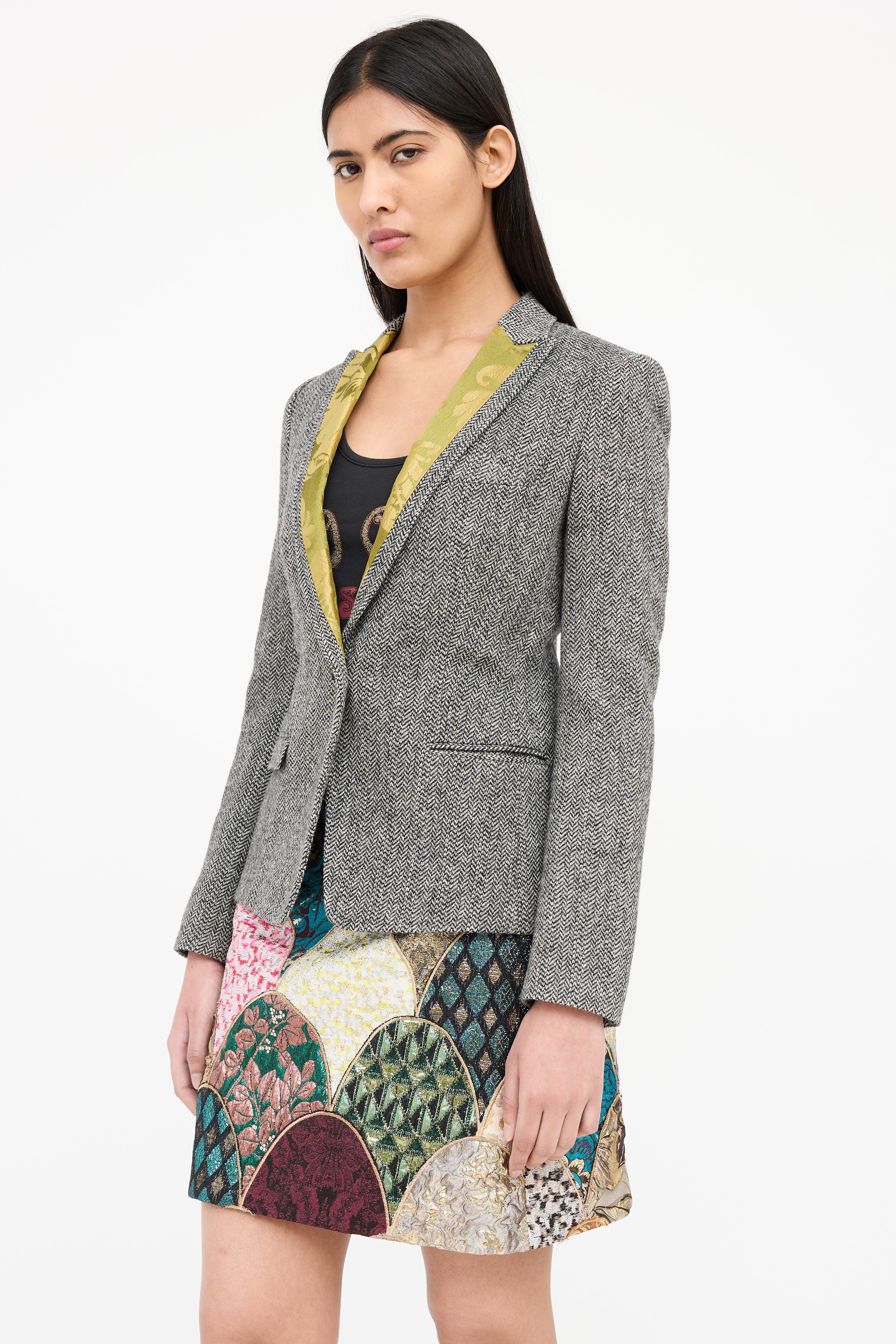Dolce & Gabbana Wool Houndstooth Blazer