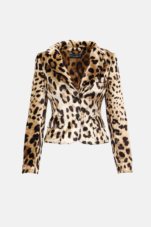 Dolce & Gabbana Velour Patterned Blazer