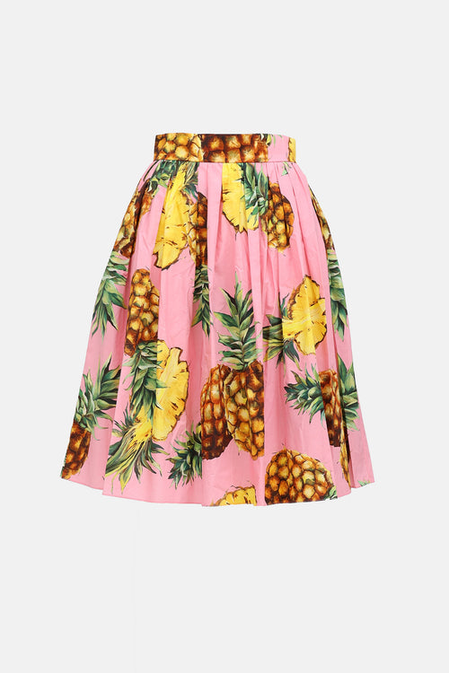 Dolce & Gabbana Pineapple Pleated Skirt