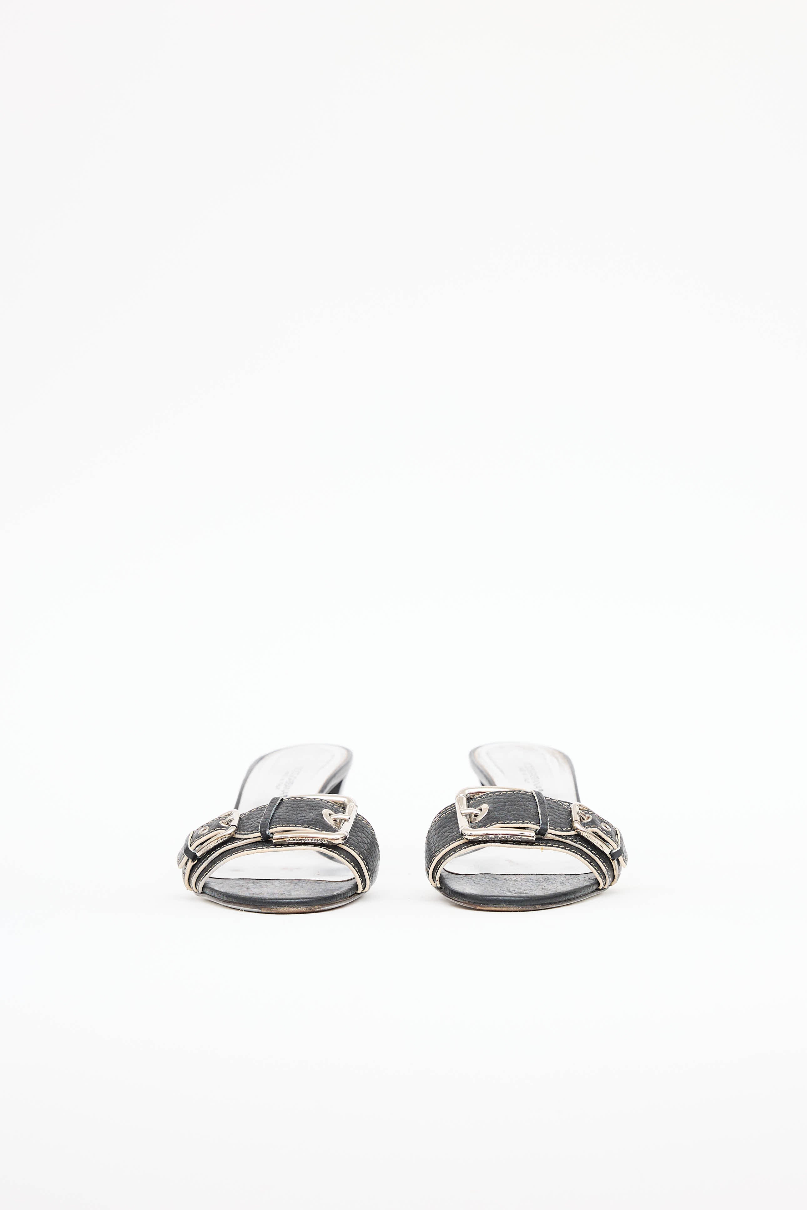 Dolce & GabbanaLeather Buckle Mule