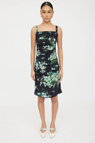 Dolce & Gabbana Floral Ruched Sleeveless Dress