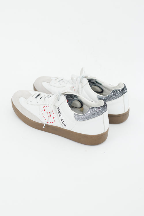 Damir Doma X Lotto White & Multicolour Leather Low Sneaker