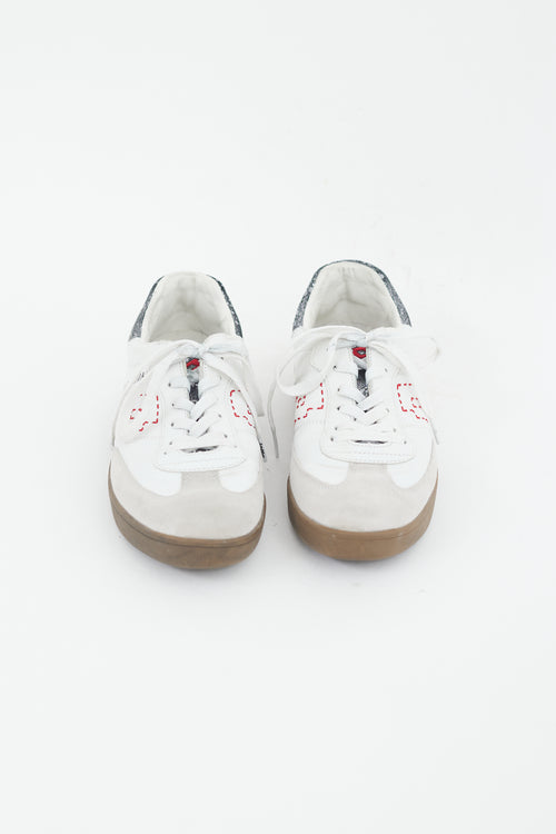 Damir Doma X Lotto White & Multicolour Leather Low Sneaker