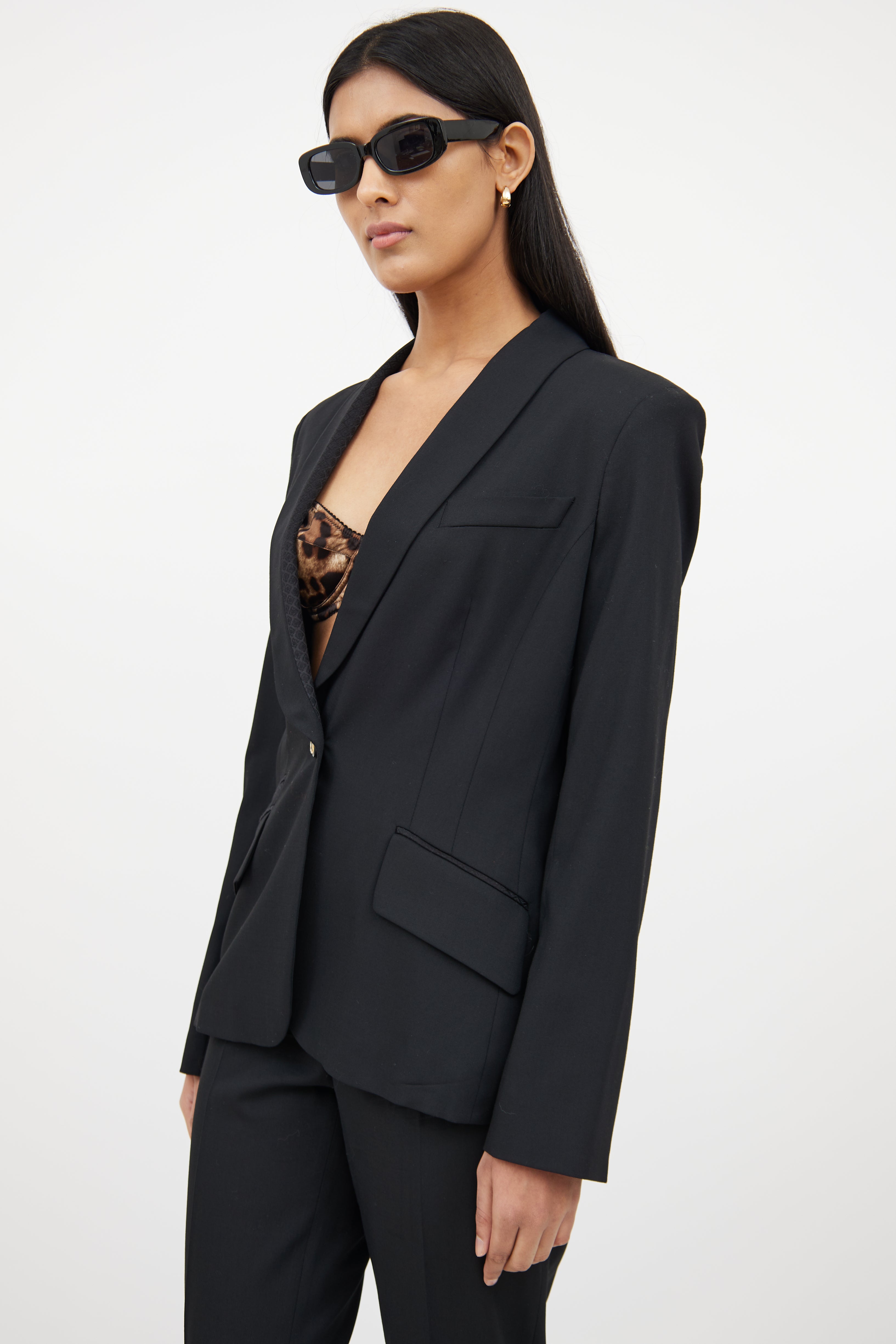 Dolce & GabbanaBlack Wool Two Piece Suit
