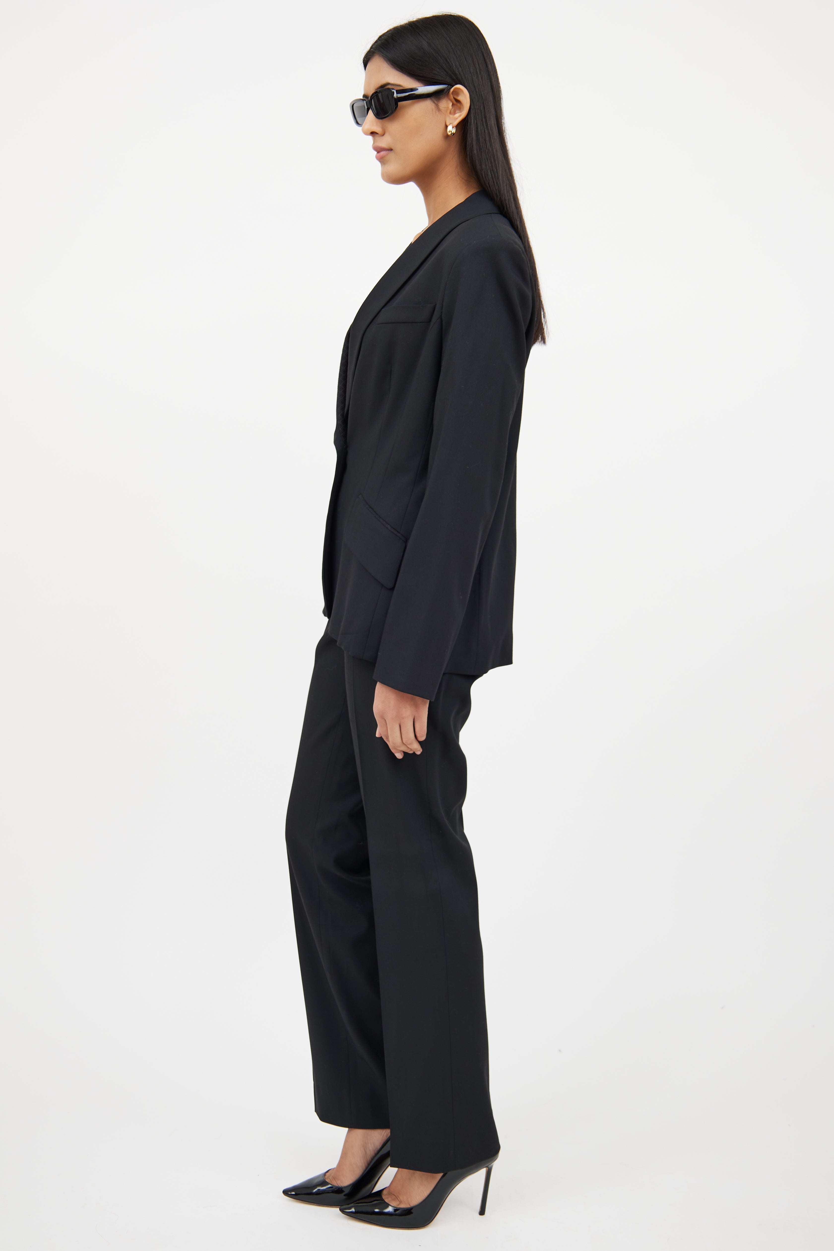 Dolce & GabbanaBlack Wool Two Piece Suit