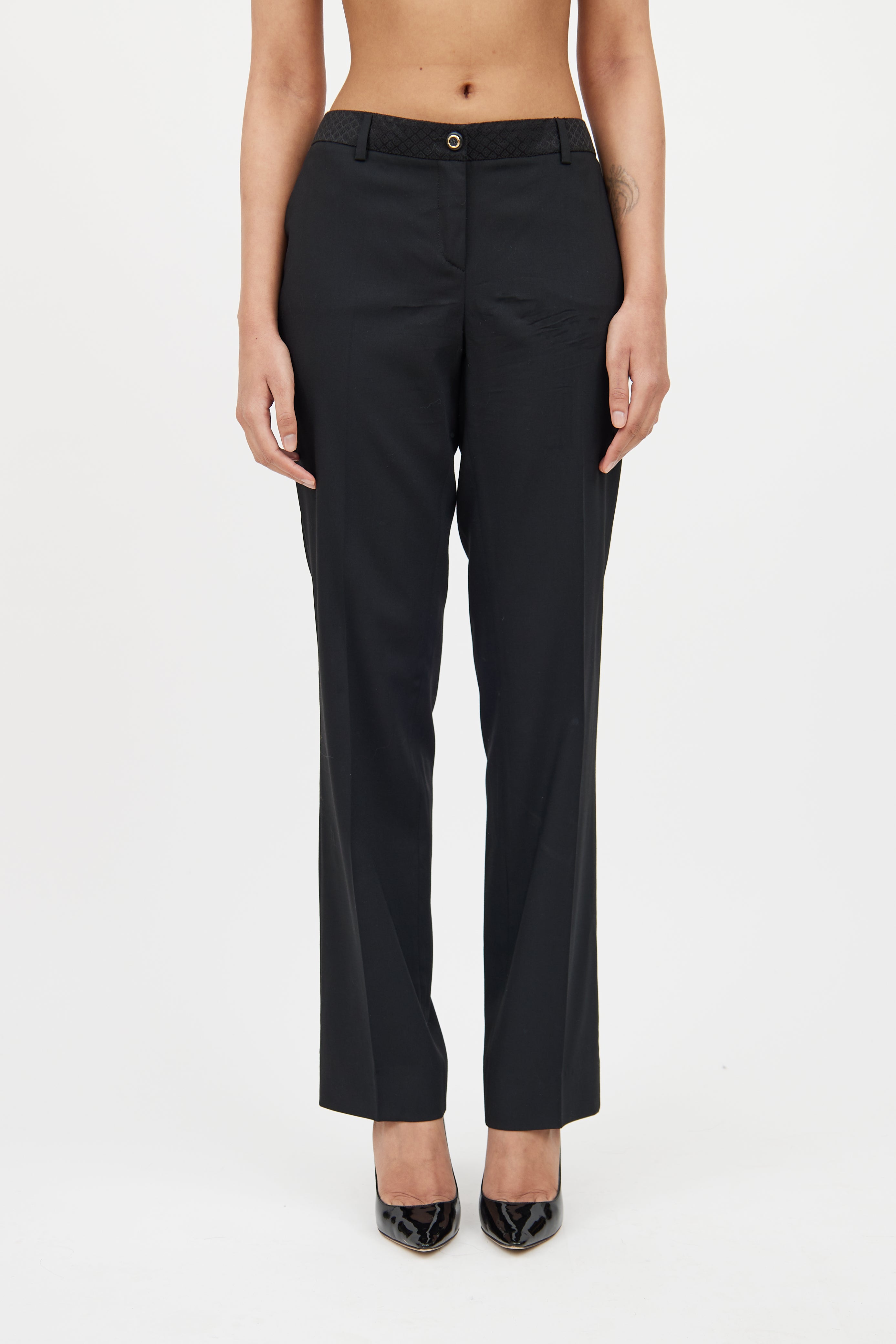 Dolce & GabbanaBlack Wool Two Piece Suit