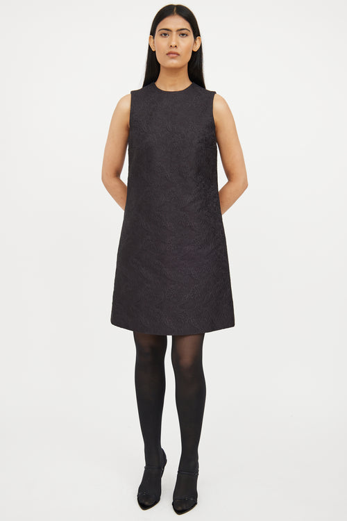 Dolce & Gabbana Black Brocade Sleeveless Dress