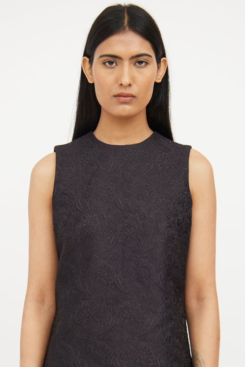 Dolce & Gabbana Black Brocade Sleeveless Dress
