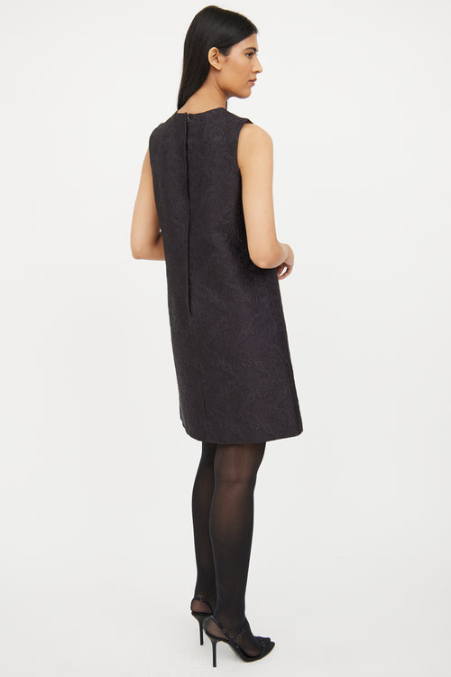 Dolce & Gabbana Black Brocade Sleeveless Dress