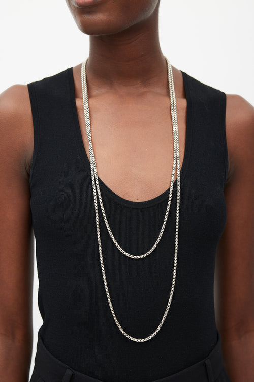 David Yurman Silver Box Chain Necklace