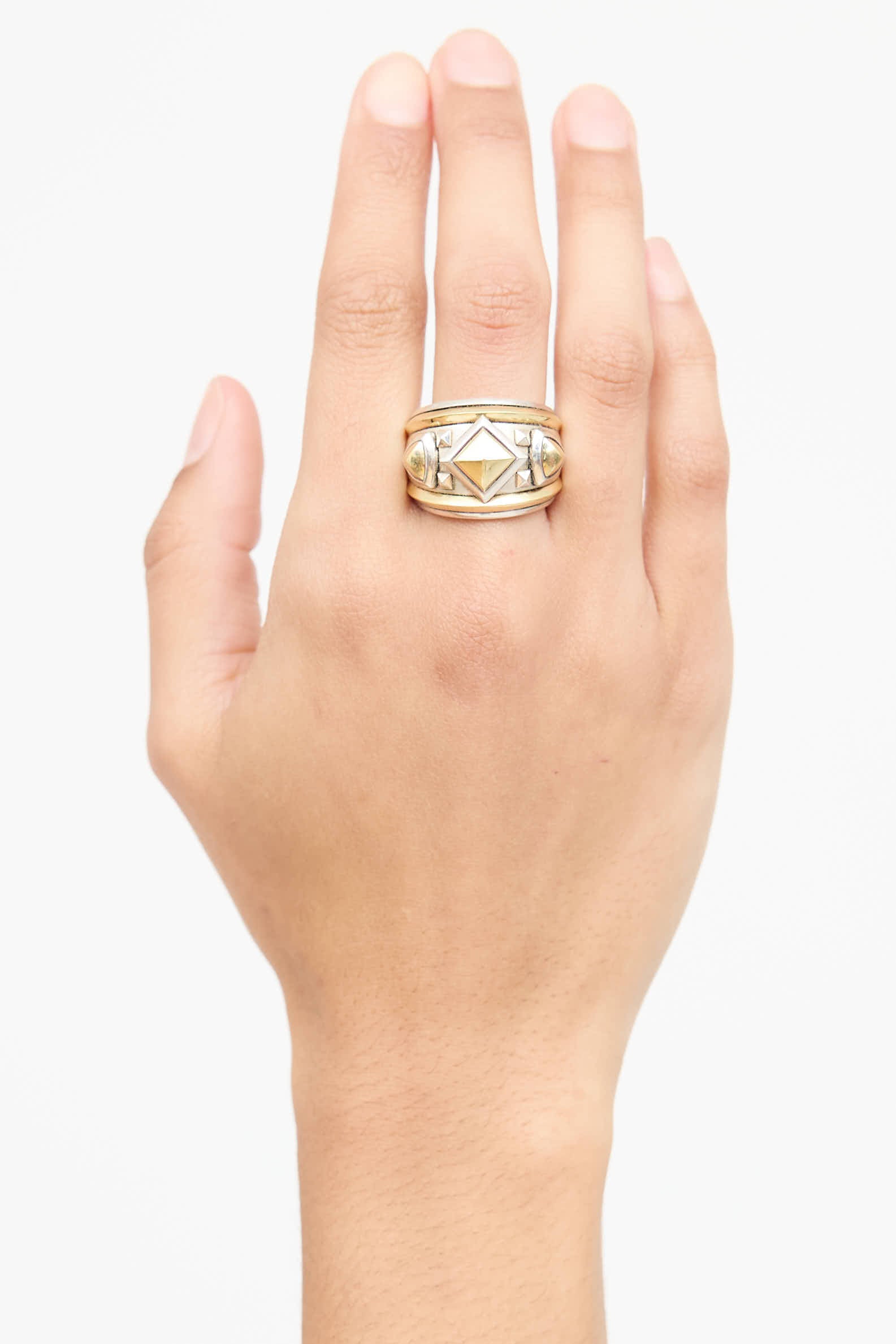 David Yurman Sterling Silver & 18K Gold Bold Renaissance Wide Ring