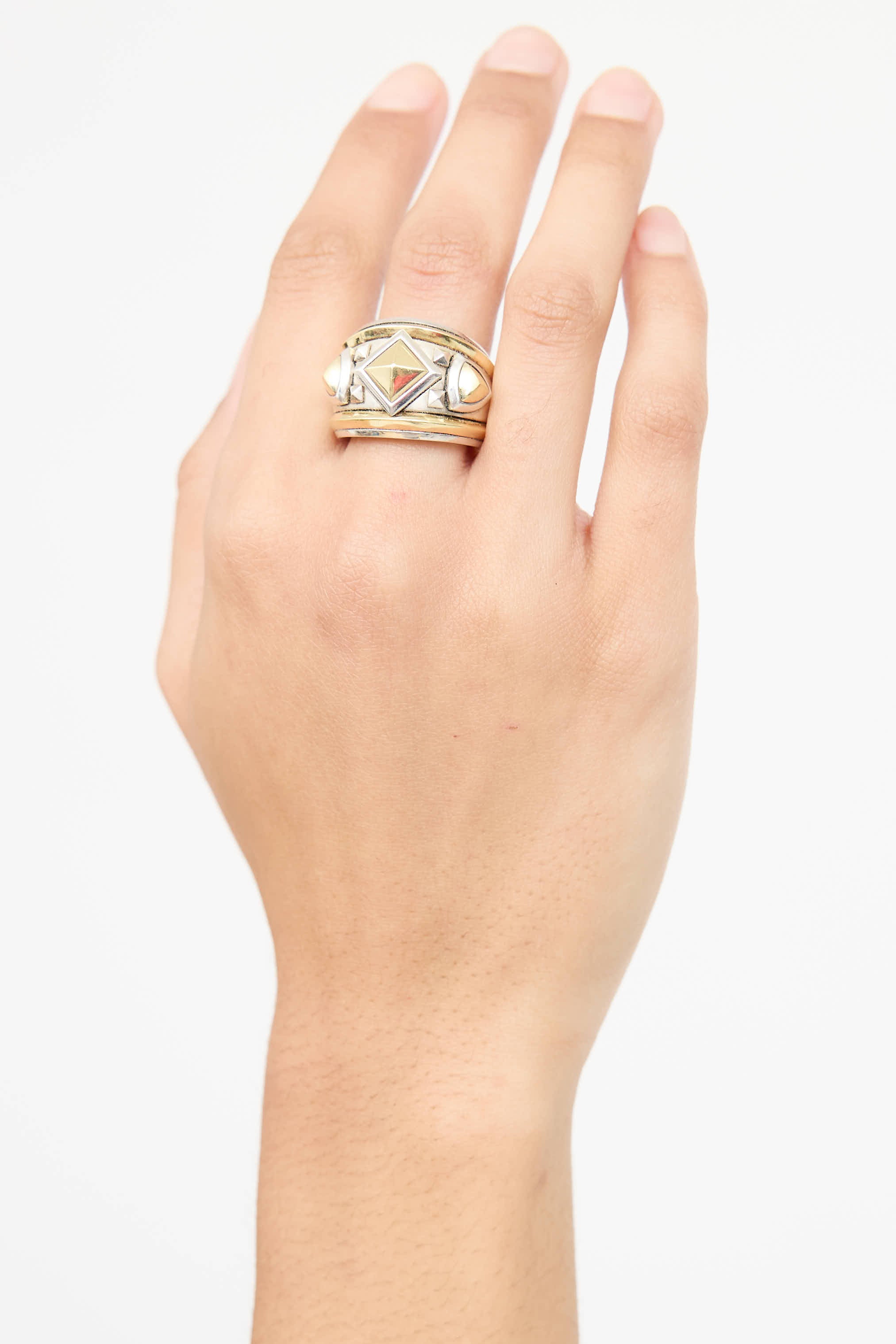 David Yurman Sterling Silver & 18K Gold Bold Renaissance Wide Ring