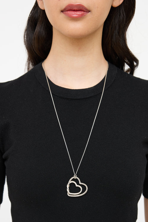 David Yurman Sterling Silver & 18K Gold Continuance Heart Necklace