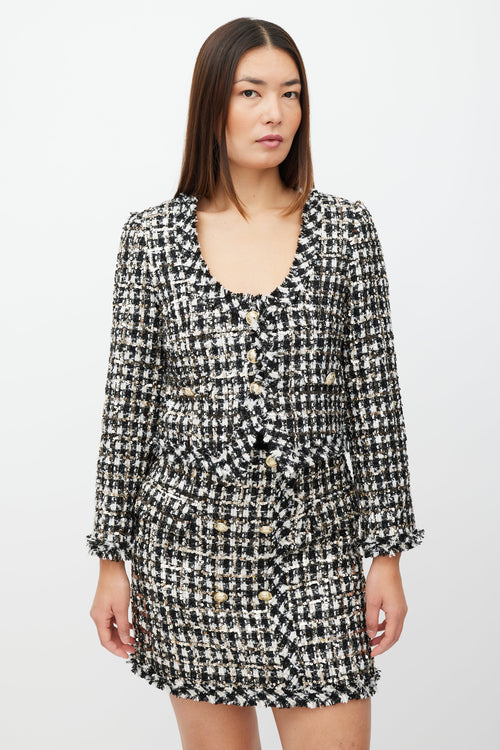 Derek Lam Black & White Tweed Sequinned Co-Ord Set