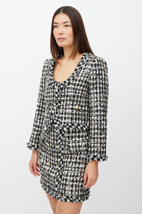 Derek Lam Black & White Tweed Sequinned Co-Ord Set