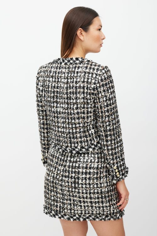 Derek Lam Black & White Tweed Sequinned Co-Ord Set