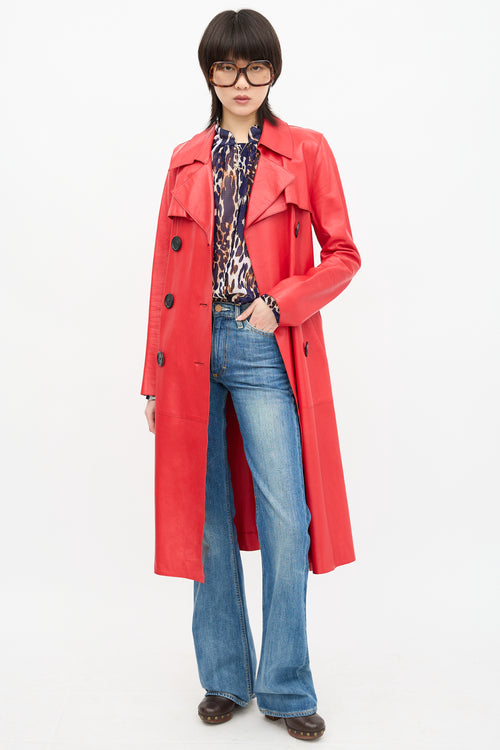 Derek Lam Leather Trench Coat