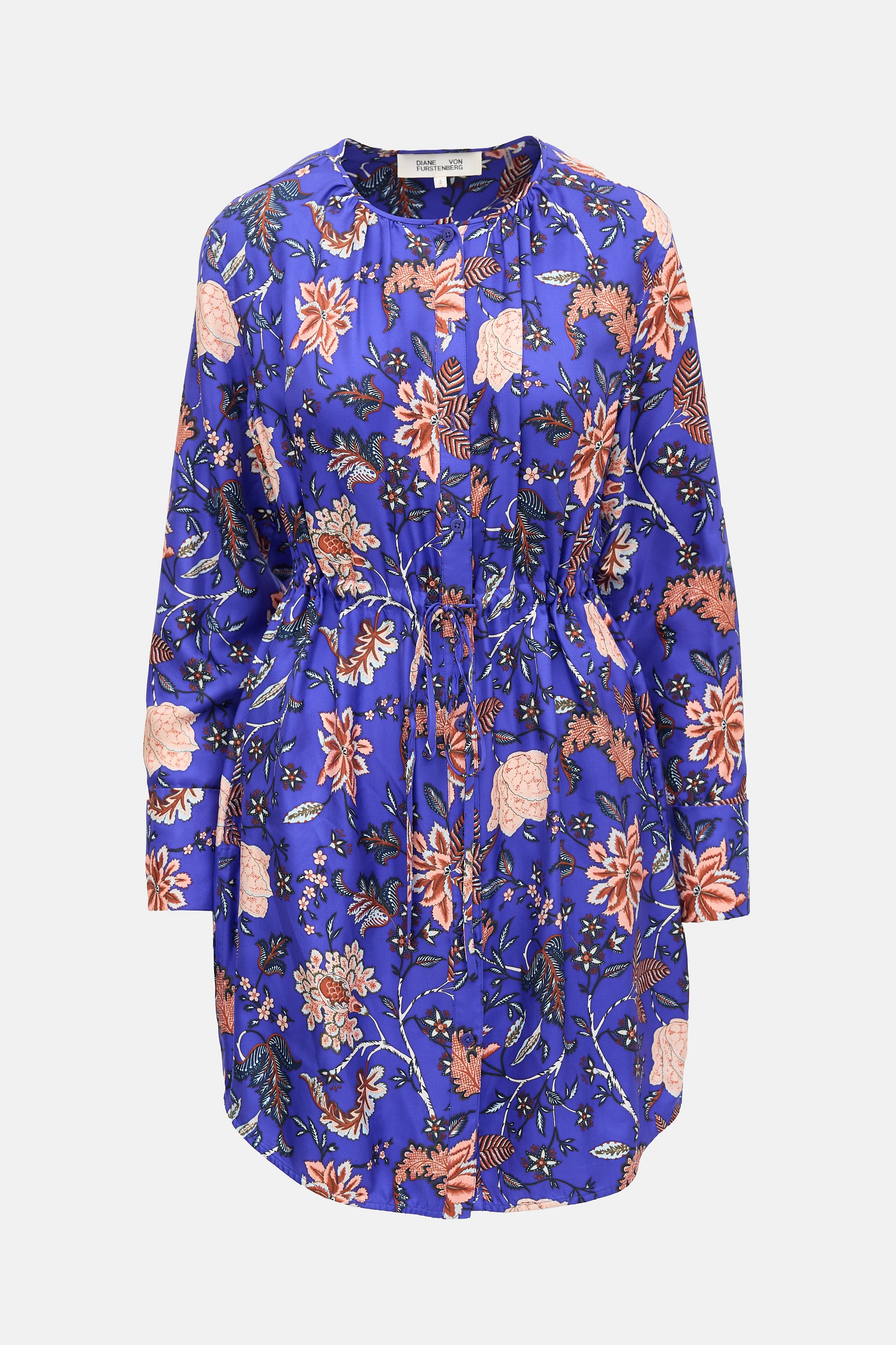 Diane von Furstenberg Silk Floral Drawstring Dress