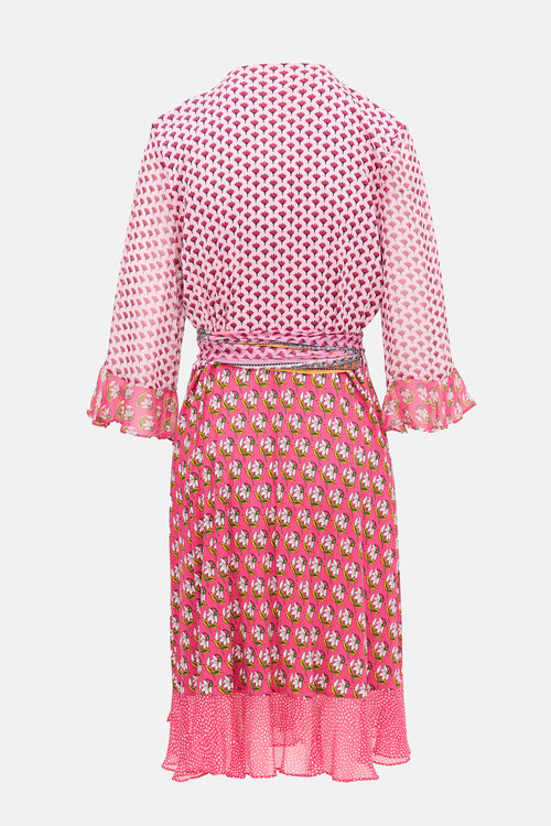 Diane von Furstenberg Silk Floral Wrap Dress