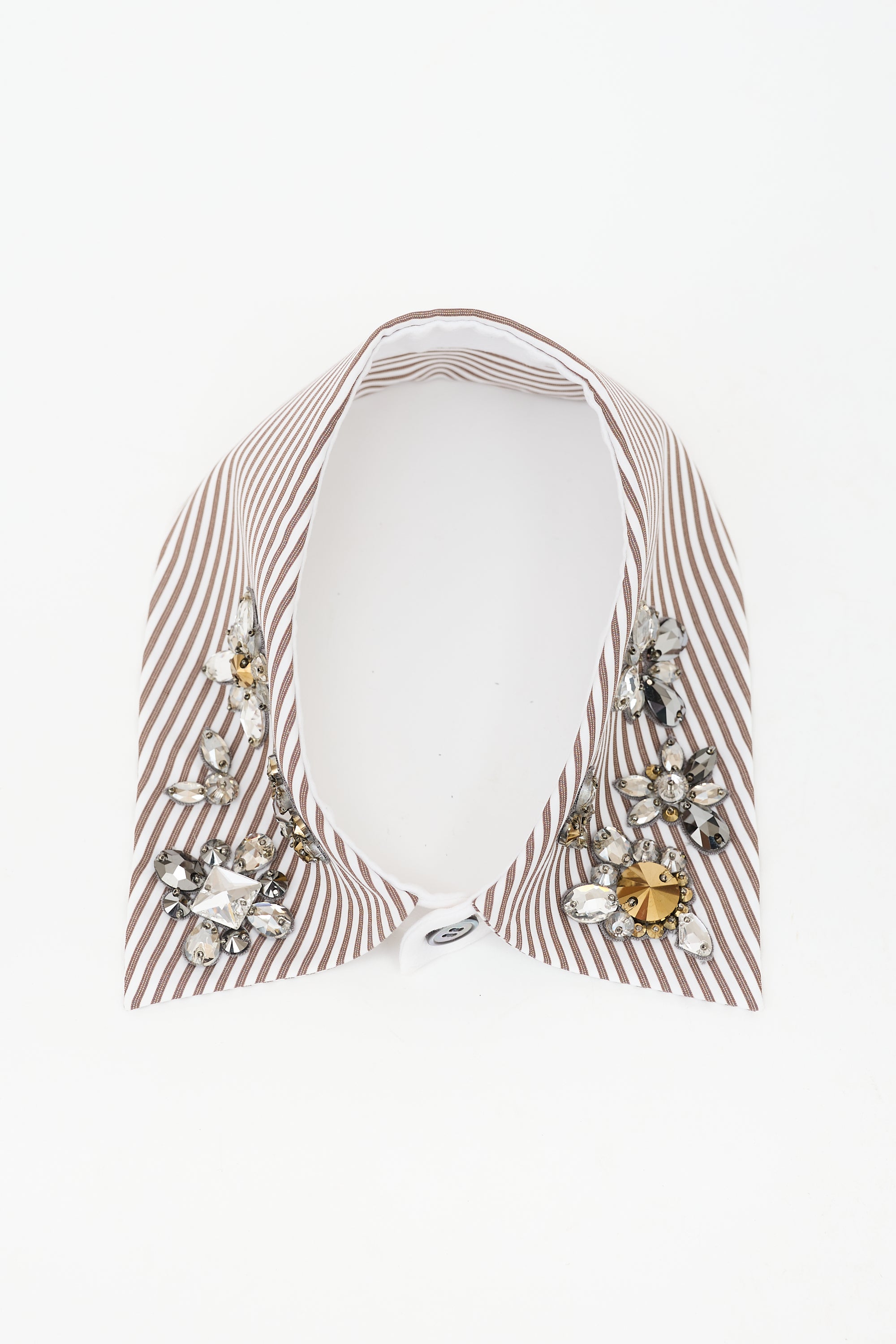 Dice Kayek Pinstripe Embellished Collar