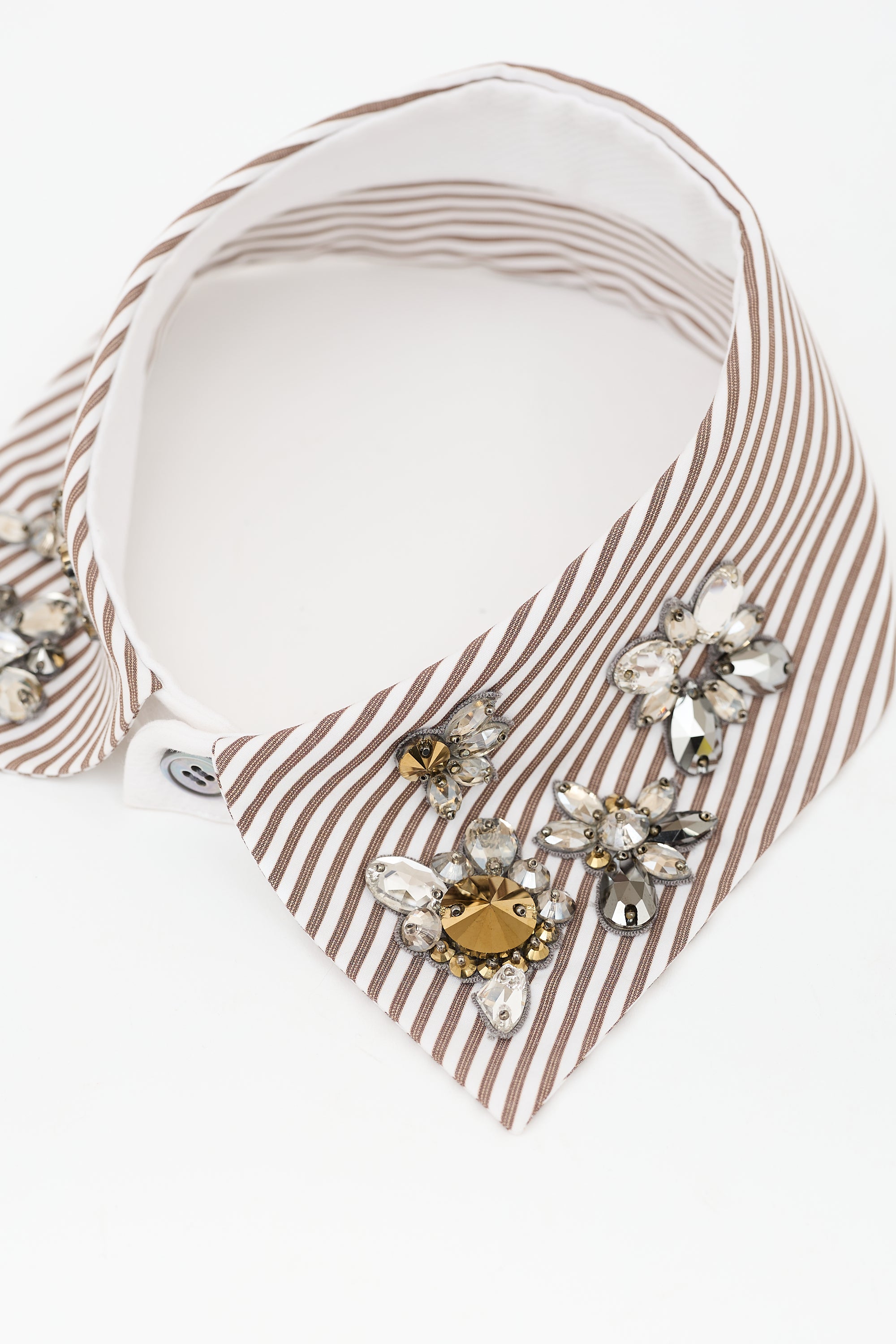 Dice Kayek Pinstripe Embellished Collar
